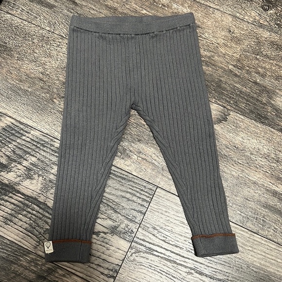Zara knitwear gray Rib KNIT LEGGINGS 12-18 months used no rips - Picture 5 of 7